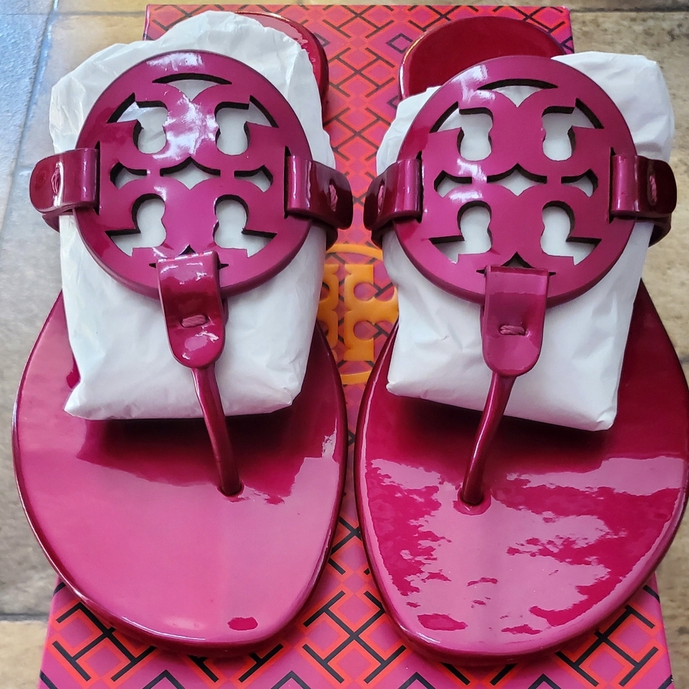Tory Burch Miller Soft Patent Leather Hot Pink size 8.5